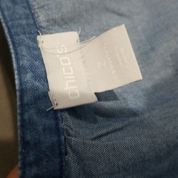 Chico's Women Blouse Chambray Size 2/L Blue - Picture 5 of 11